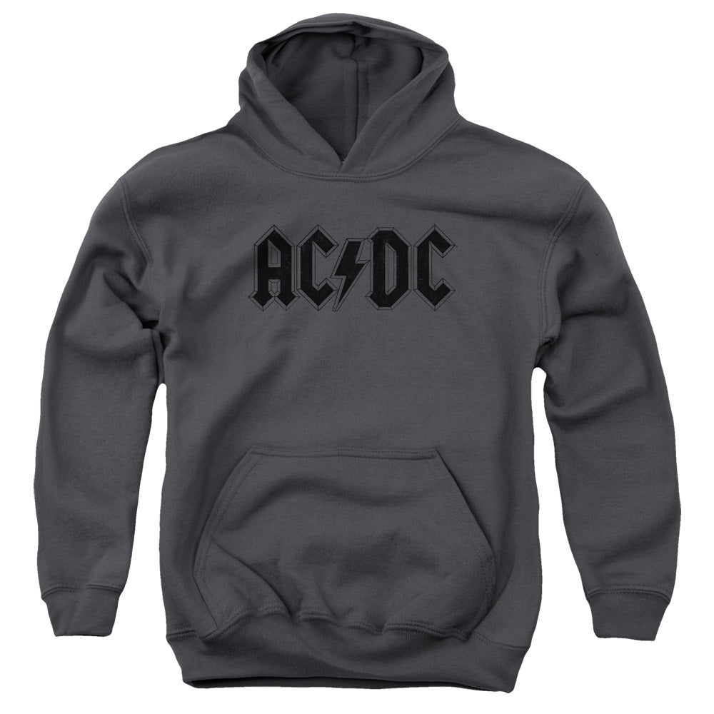 ACDC/WORN LOGO - YOUTH PULLOVER HOODIE - CHARCOAL