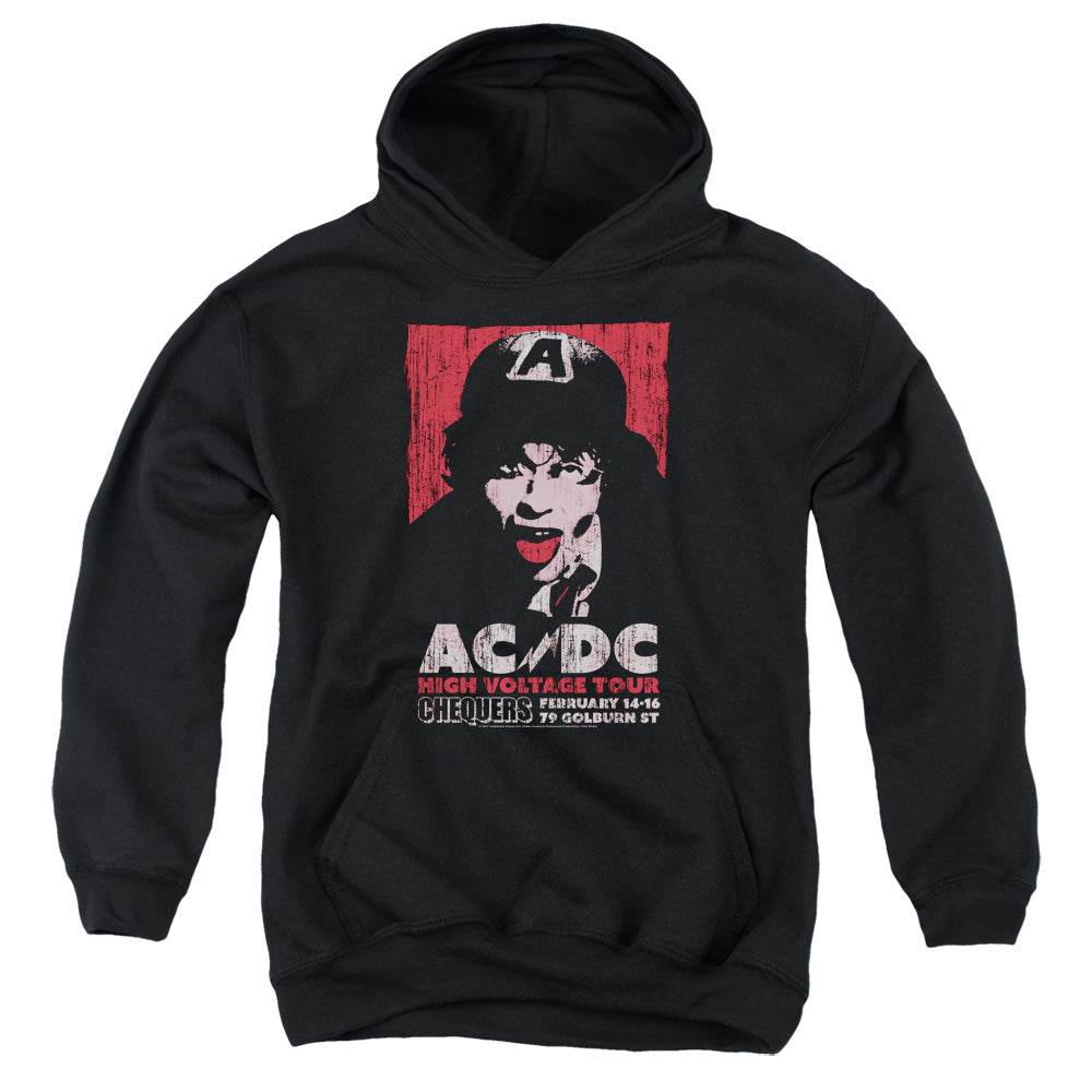 ACDC/HIGH VOLTAGE LIVE 1975 - YOUTH PULLOVER HOODIE - BLACK