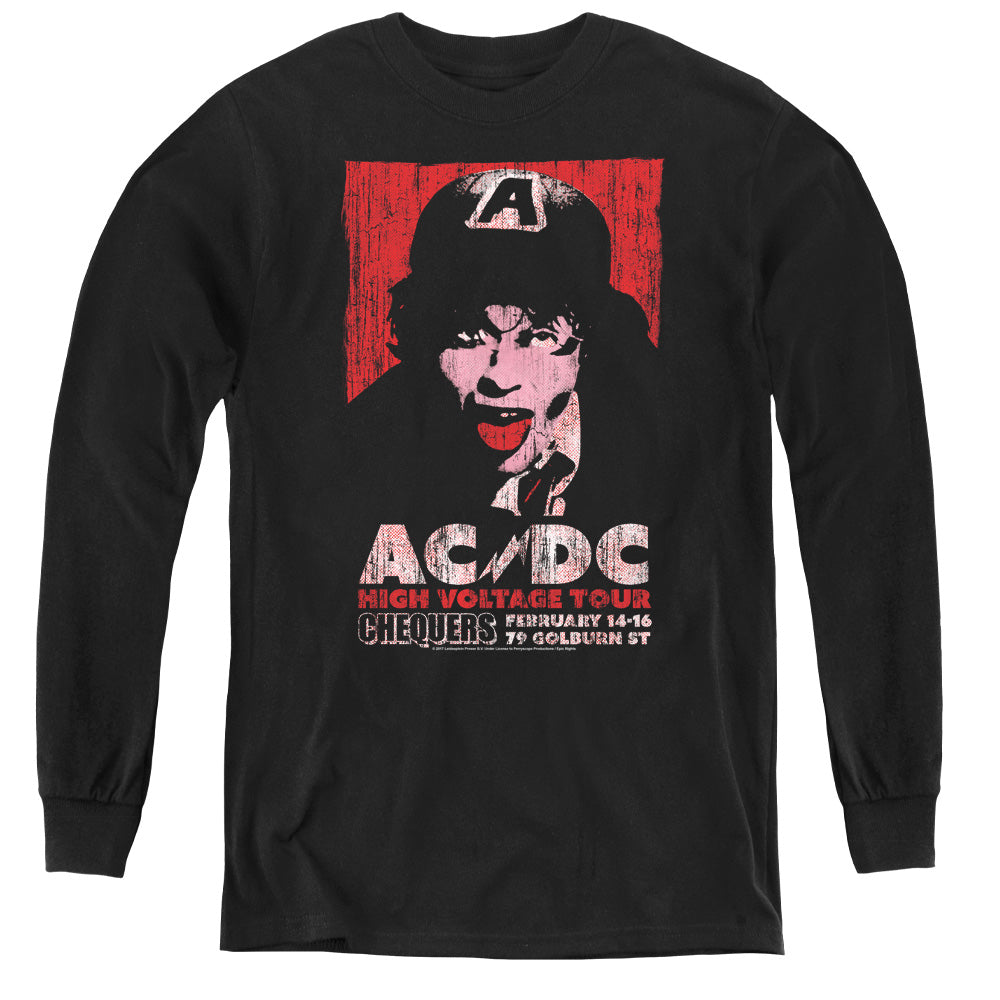 ACDC/HIGH VOLTAGE LIVE 1975 - YOUTH LONG SLEEVE TEE - BLACK