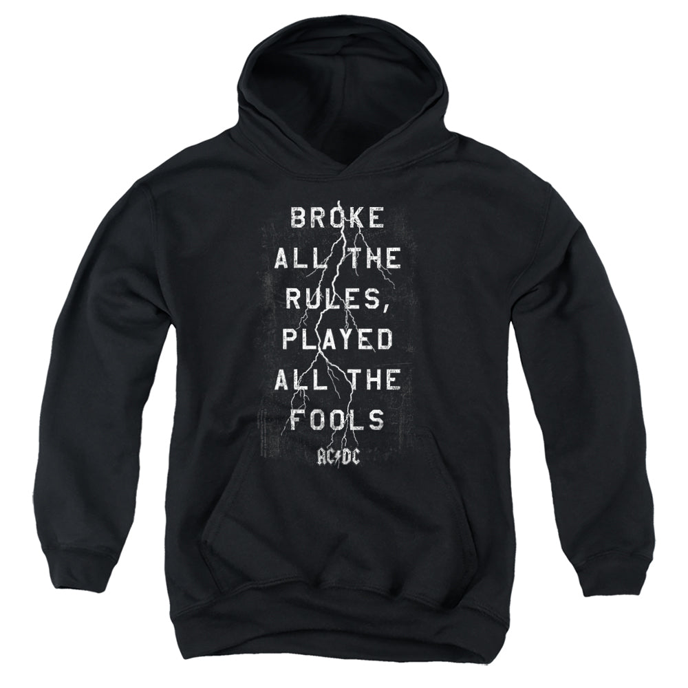 ACDC/STRUCK - YOUTH PULLOVER HOODIE - BLACK