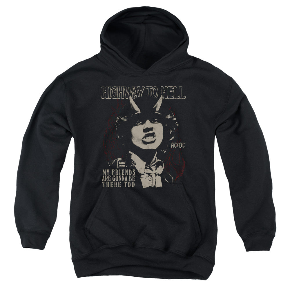 ACDC/MY FRIENDS - YOUTH PULLOVER HOODIE - BLACK