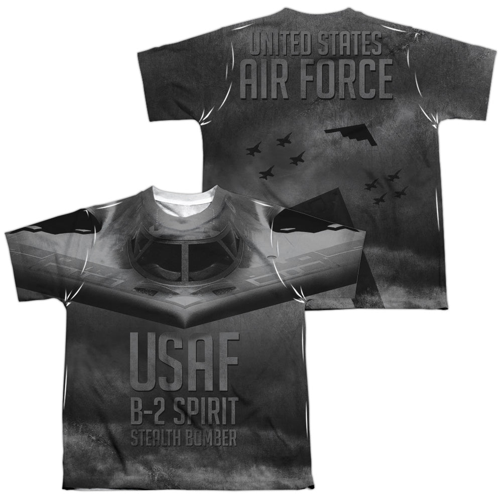 AIR FORCE/STEALTH (FRONT/BACK PRINT) - S/S YOUTH POLY CREW - MULTI