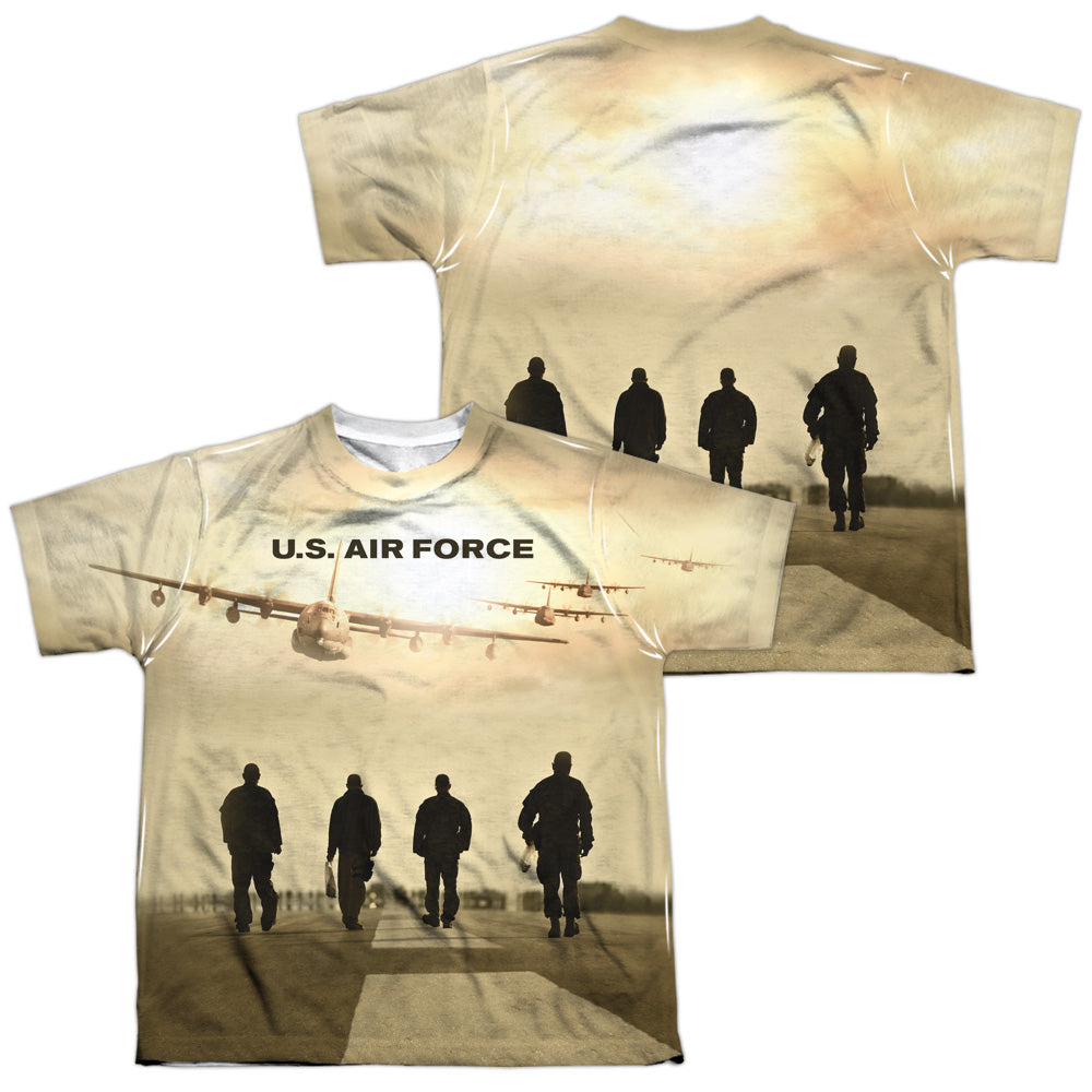 AIR FORCE/LONG WALK (FRONT/BACK PRINT) - S/S YOUTH POLY CREW - MULTI