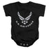 AIR FORCE/LOGO - INFANT SNAPSUIT - BLACK