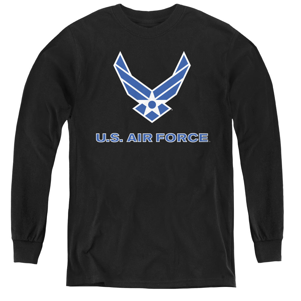 AIR FORCE/LOGO - YOUTH LONG SLEEVE TEE - BLACK