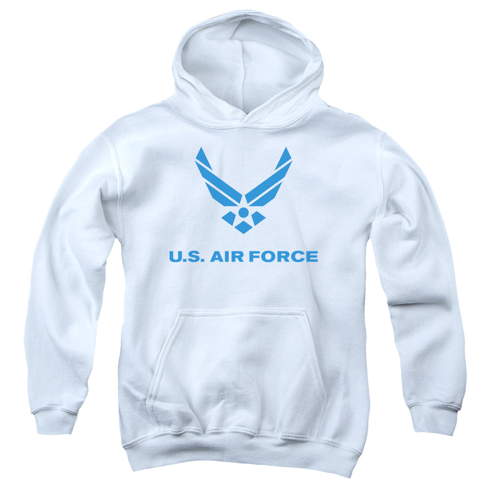 AIR FORCE/DISTRESSED LOGO - YOUTH PULLOVER HOODIE - WHITE