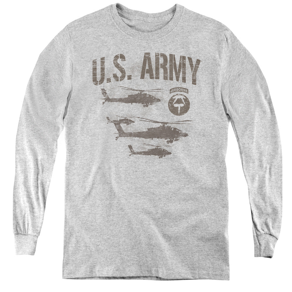 ARMY/AIRBORNE - YOUTH LONG SLEEVE TEE - ATHLETIC HEATHER