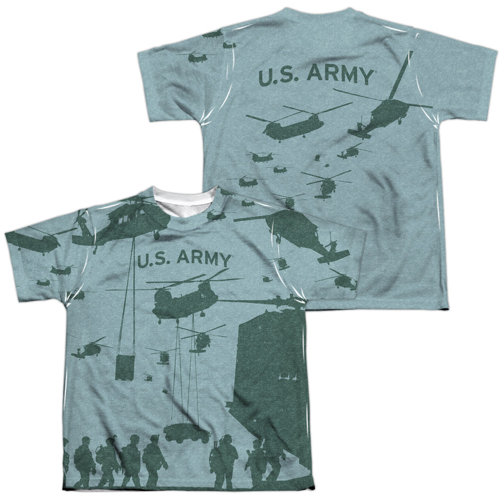 ARMY/AIRBORNE (FRONT/BACK PRINT) - S/S YOUTH POLY CREW - MULTI