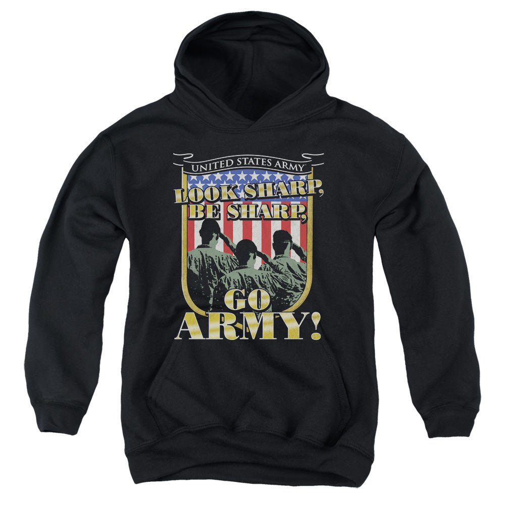 ARMY/GO ARMY - YOUTH PULLOVER HOODIE - BLACK