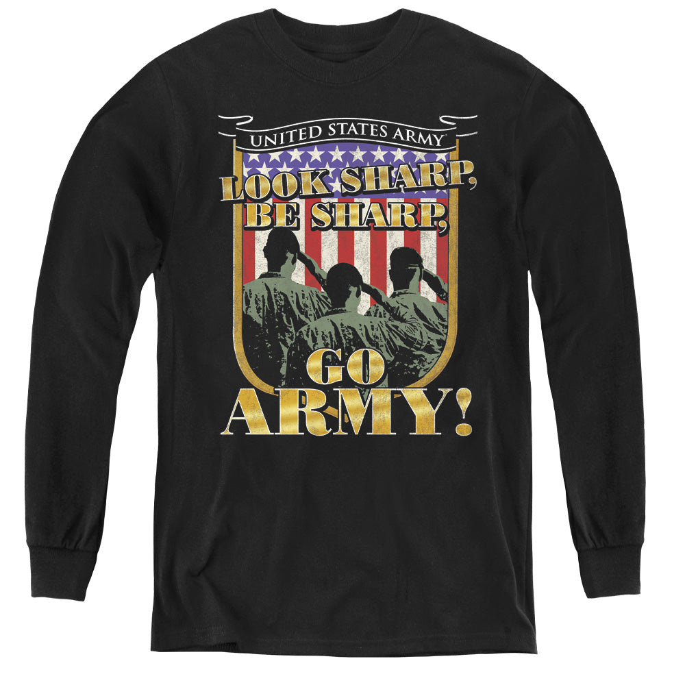 ARMY/GO ARMY - YOUTH LONG SLEEVE TEE - BLACK