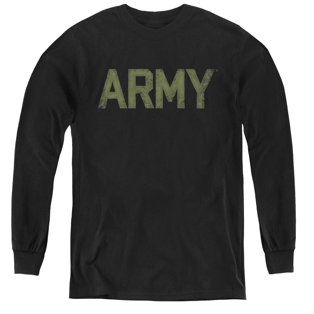 ARMY/TYPE - YOUTH LONG SLEEVE TEE - BLACK