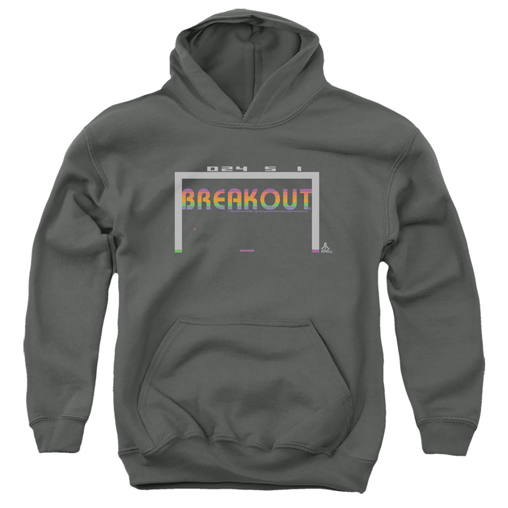 ATARI/BREAKOUT 2600 - YOUTH PULLOVER HOODIE - CHARCOAL