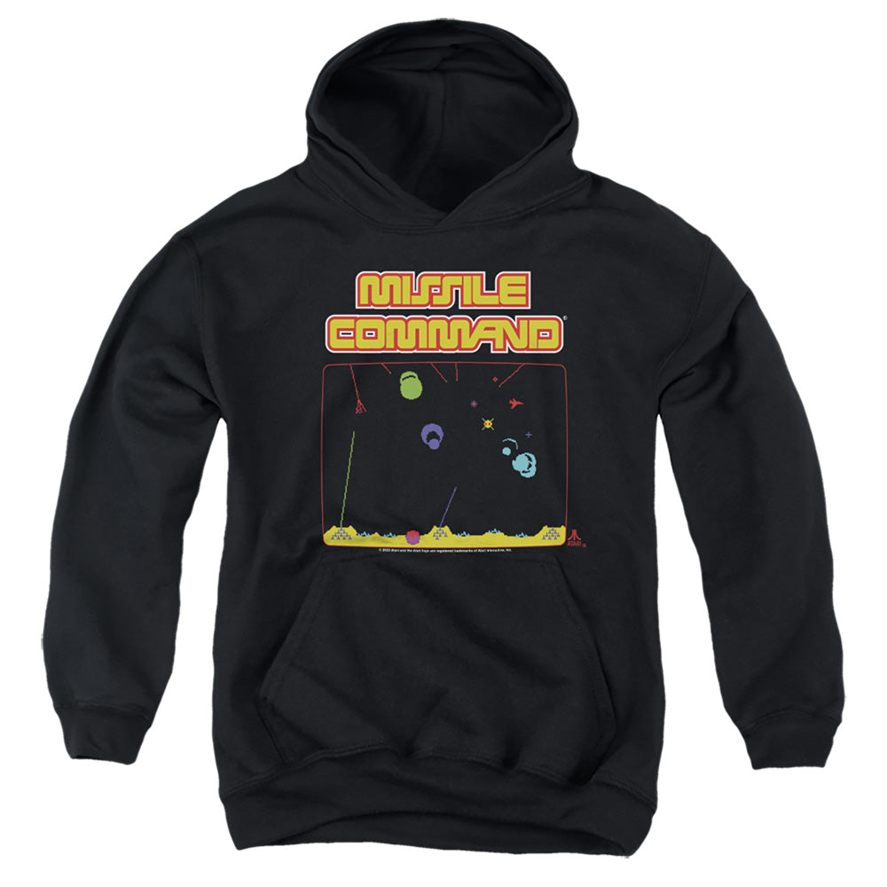 ATARI/MISSLE SCREEN - YOUTH PULLOVER HOODIE - BLACK