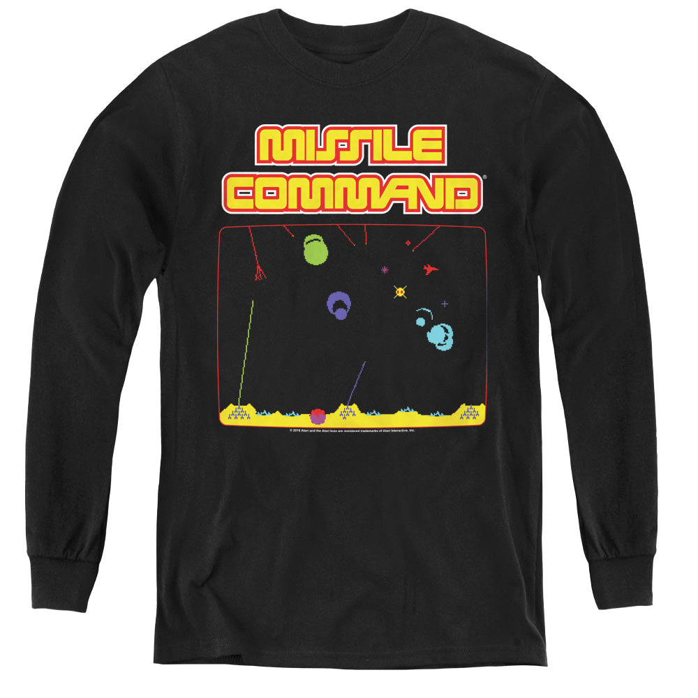 ATARI/MISSLE SCREEN - YOUTH LONG SLEEVE TEE - BLACK