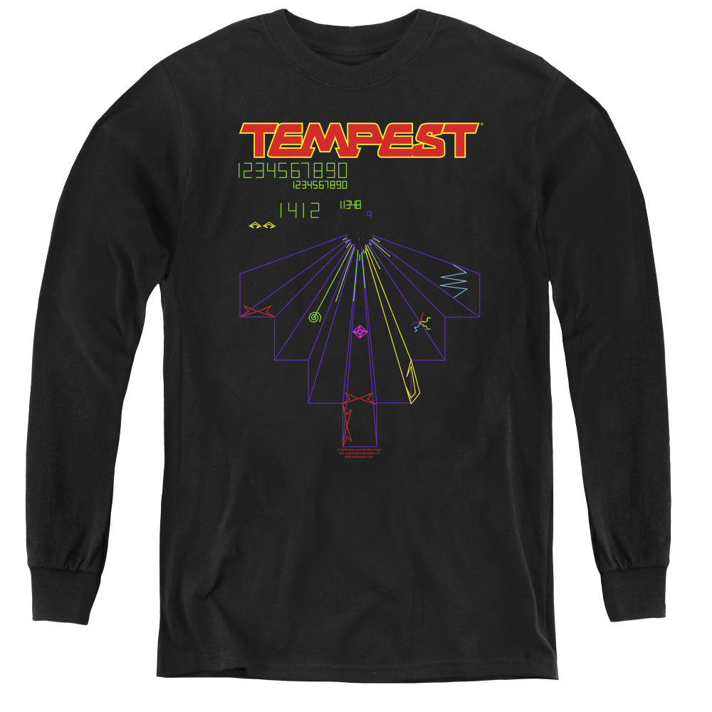 ATARI/TEMPEST SCREEN - YOUTH LONG SLEEVE TEE - BLACK
