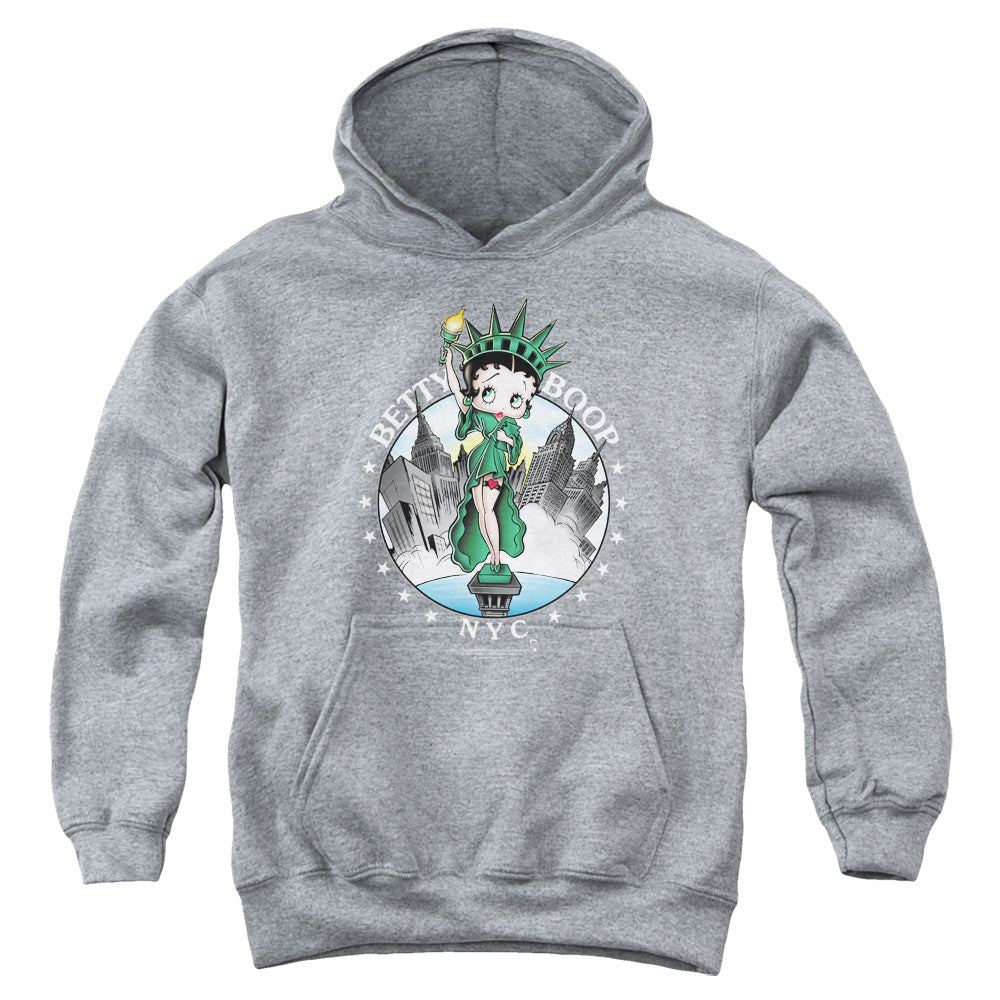 BETTY BOOP/NYC - YOUTH PULLOVER HOODIE - ATHLETIC HEATHER