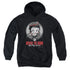 BETTY BOOP/BORN TO RIDE - YOUTH PULLOVER HOODIE - BLACK