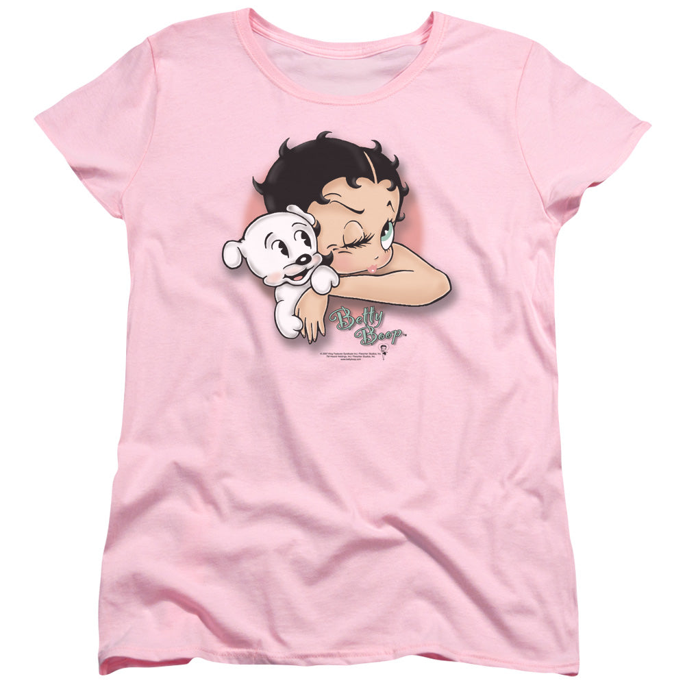 BETTY BOOP/WINK WINK - S/S WOMENS TEE - PINK