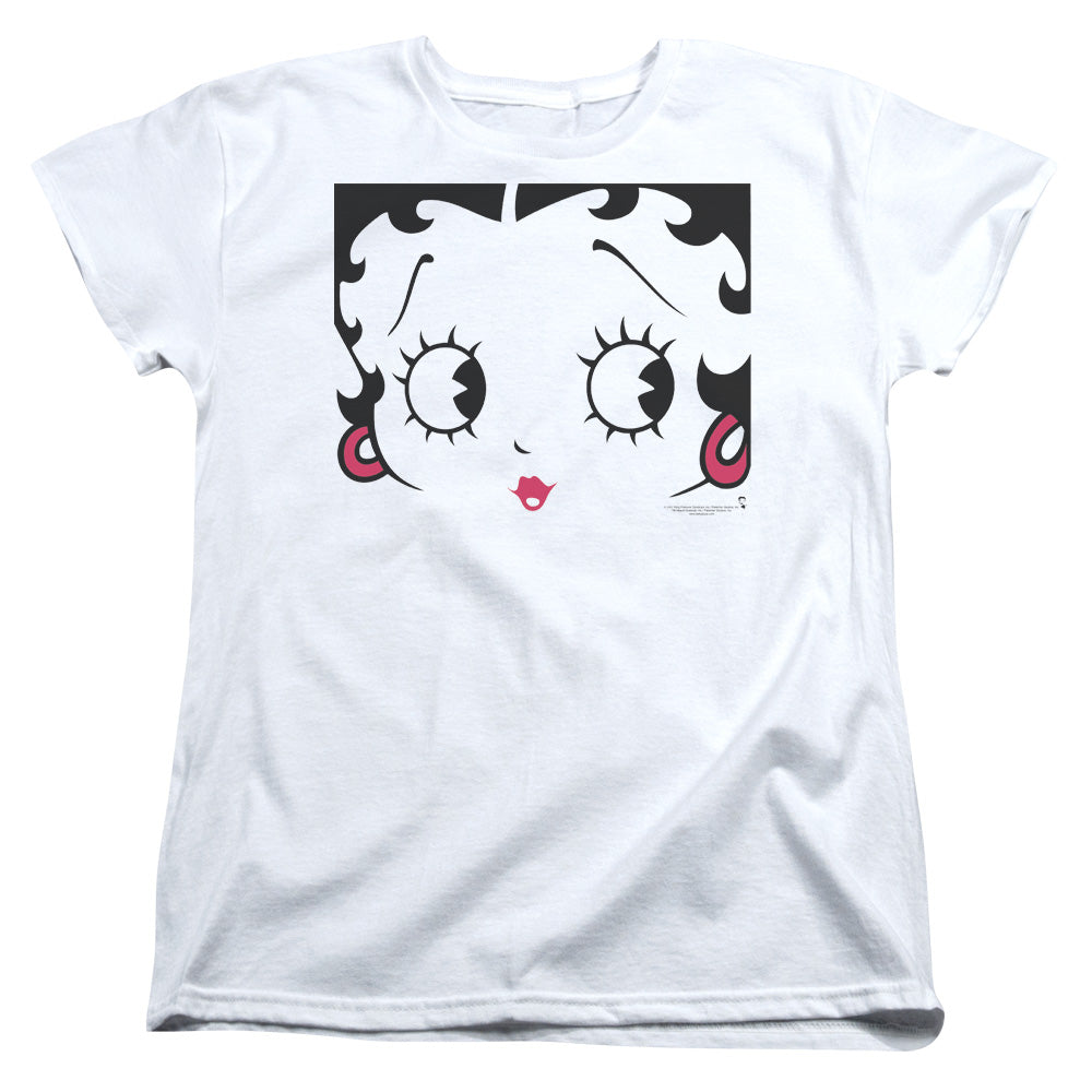 BETTY BOOP/CLOSE UP - S/S WOMENS TEE - WHITE