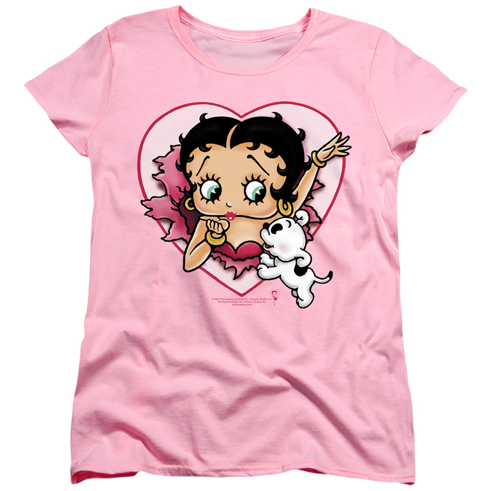 BETTY BOOP/I LOVE BETTY - S/S WOMENS TEE - PINK