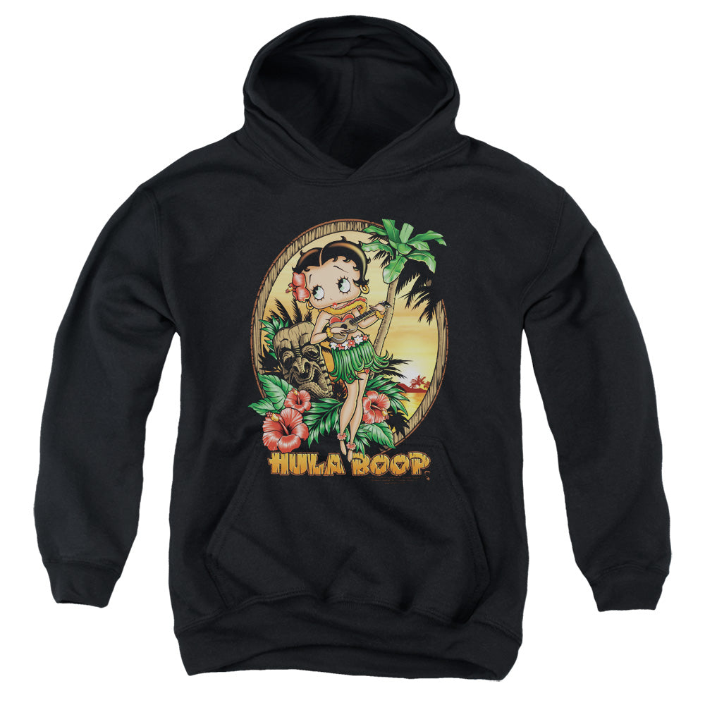 BETTY BOOP/HULA BOOP II - YOUTH PULLOVER HOODIE - BLACK