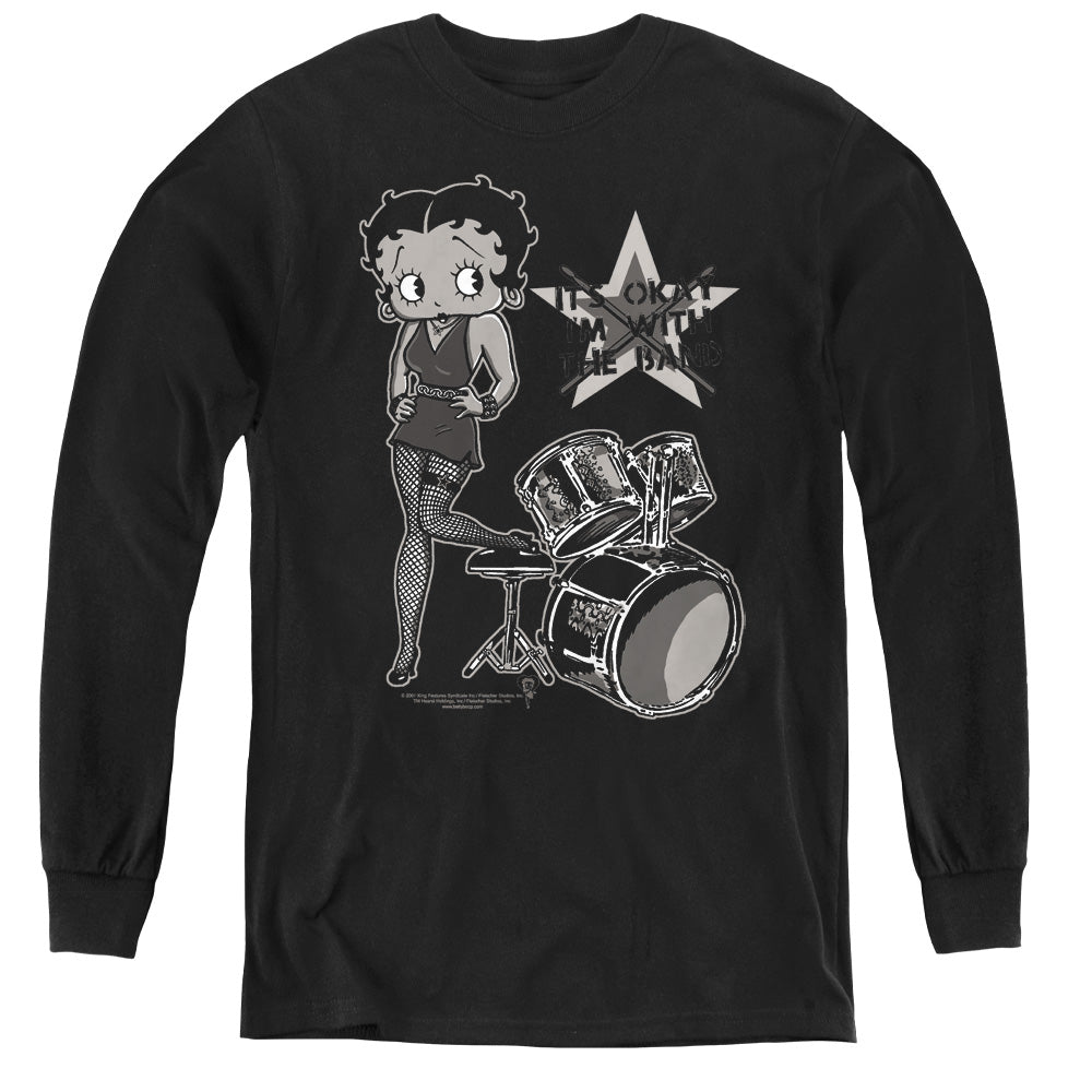 BETTY BOOP/WITH THE BAND - YOUTH LONG SLEEVE TEE - BLACK