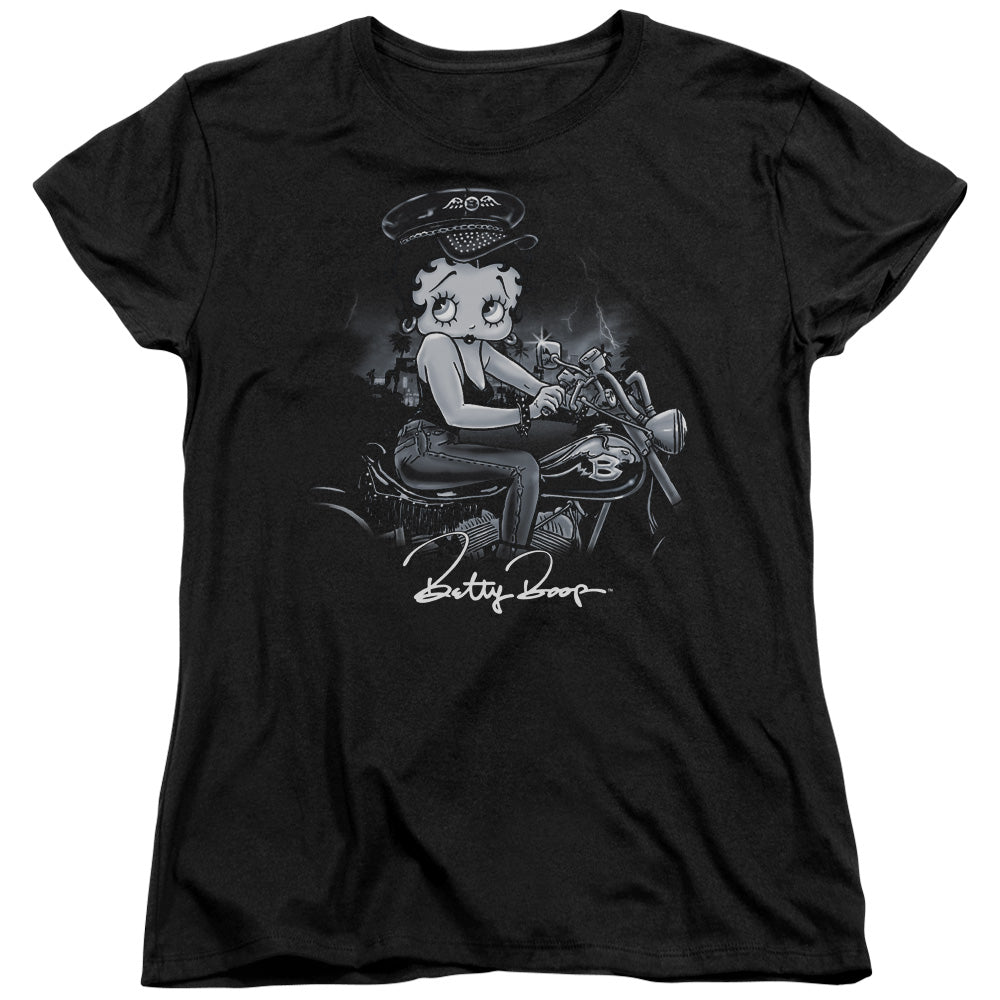 BETTY BOOP/STORM RIDER - S/S WOMENS TEE - BLACK