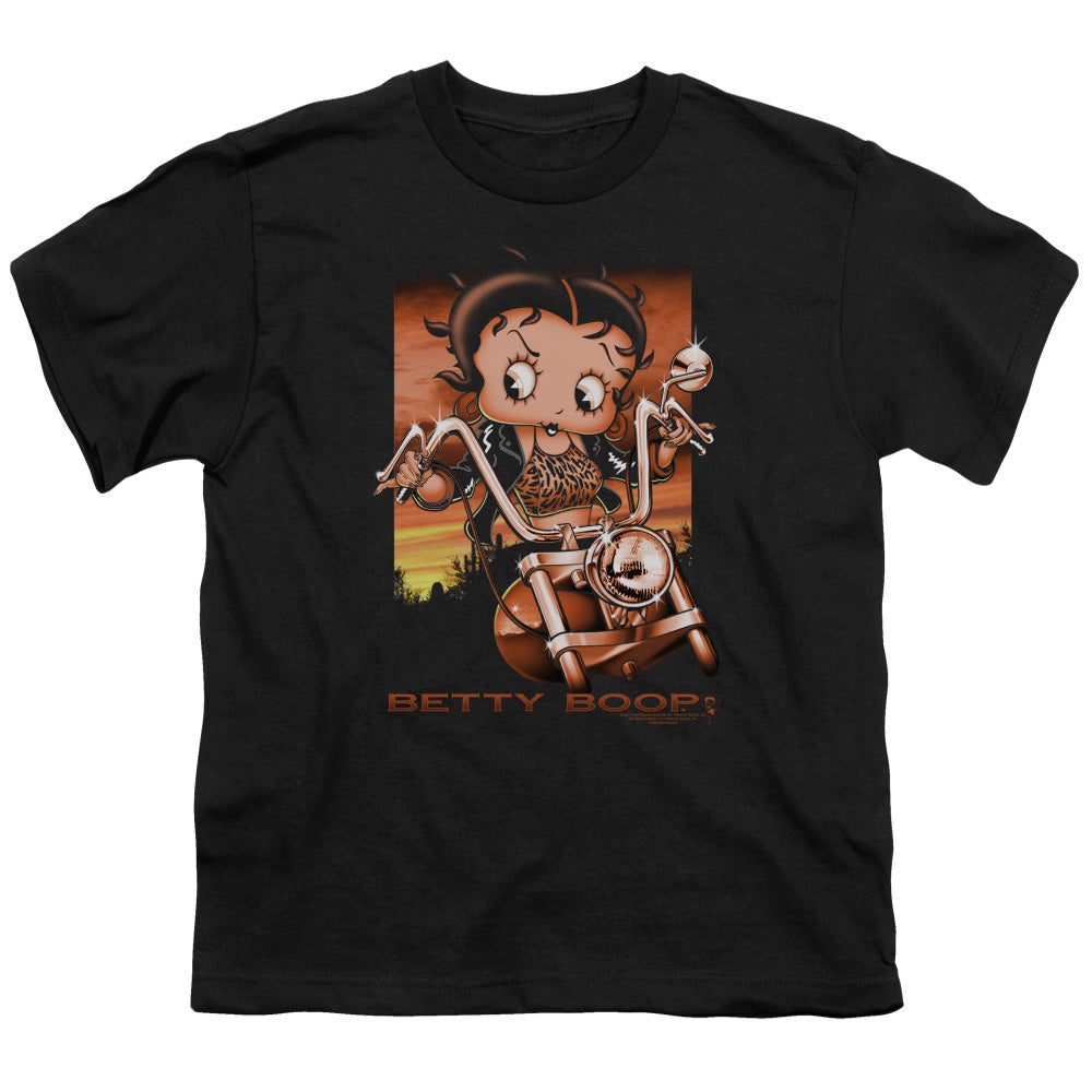 BETTY BOOP/SUNSET RIDER - S/S YOUTH 18/1 - BLACK