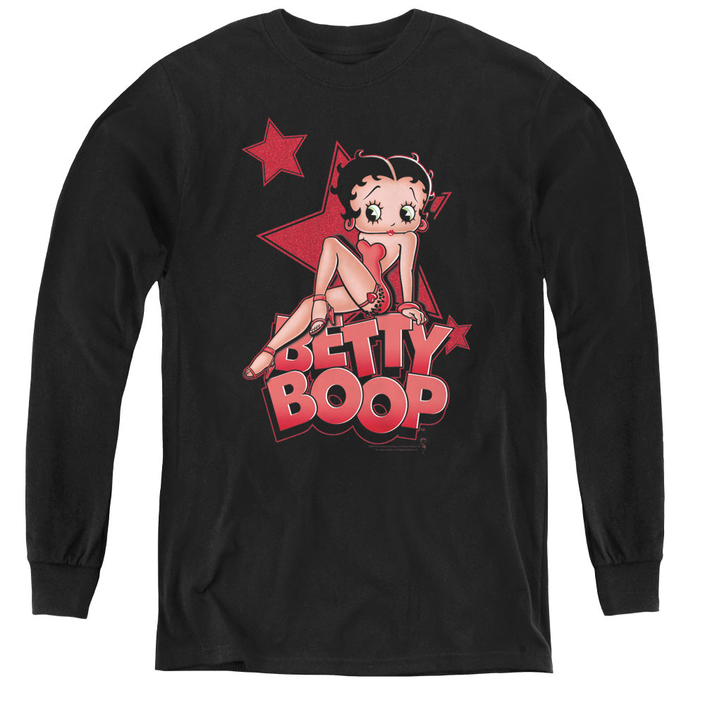 BETTY BOOP/SEXY STAR - YOUTH LONG SLEEVE TEE - BLACK