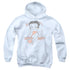 BETTY BOOP/CLASSIC WITH PUP - YOUTH PULLOVER HOODIE - WHITE