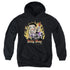 BETTY BOOP/BIKER FLAMES BOOP - YOUTH PULLOVER HOODIE - BLACK