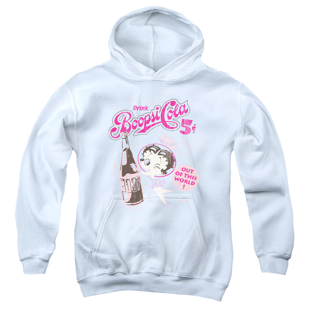 BETTY BOOP/BOOPSI COLA - YOUTH PULLOVER HOODIE - WHITE