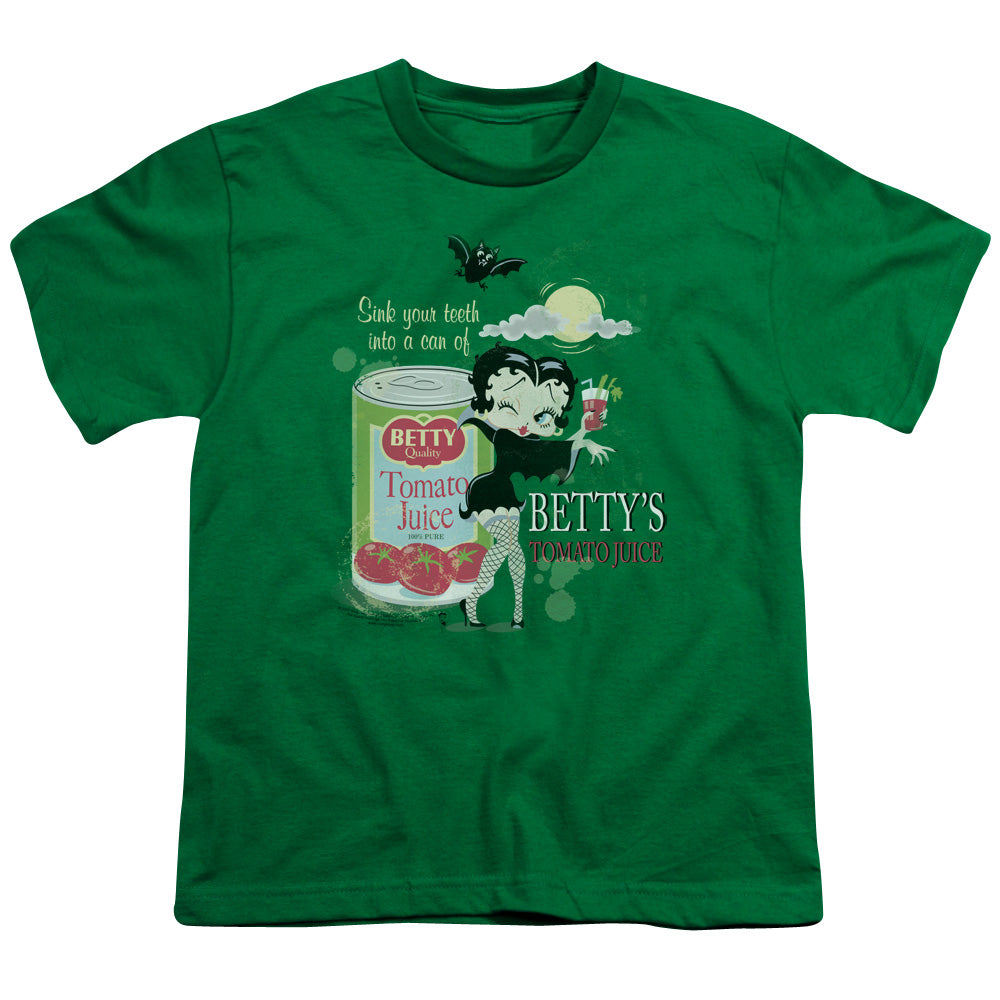 BETTY BOOP/VAMPIRE TOMATO JUICE - S/S YOUTH 18/1 - KELLY GREEN