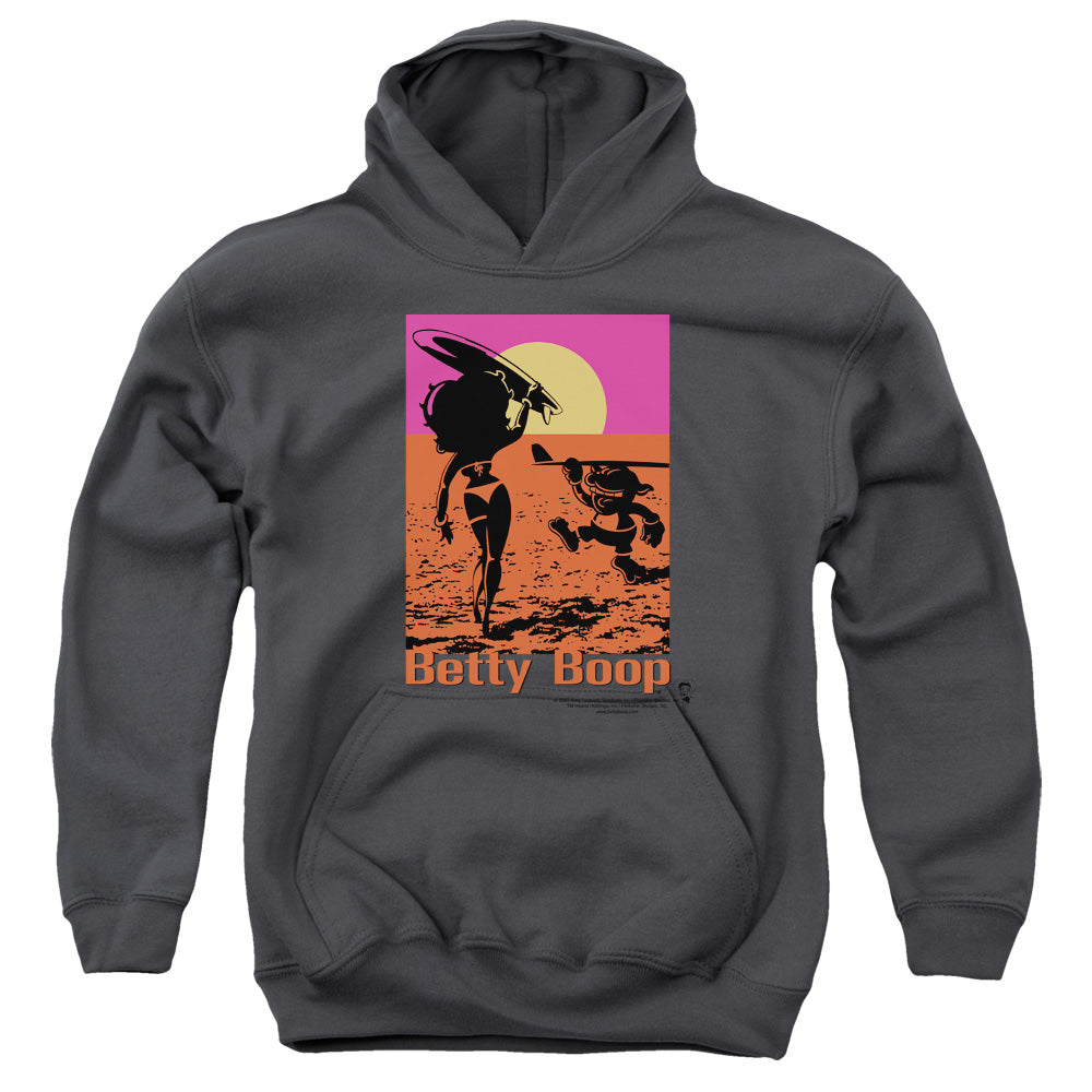 BETTY BOOP/SUMMER - YOUTH PULLOVER HOODIE - CHARCOAL
