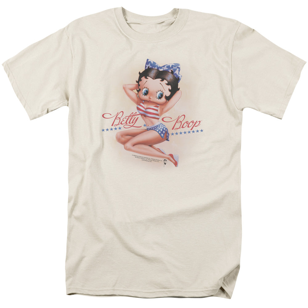 BETTY BOOP/STARS AND STRIPES FOREVER - S/S ADULT 18/1 - CREAM