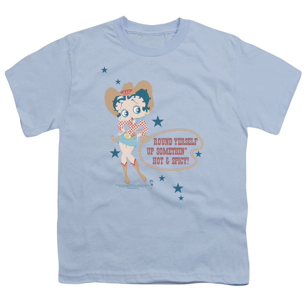 BETTY BOOP/HOT AND SPICY COWGIRL - S/S YOUTH 18/1 - LIGHT BLUE