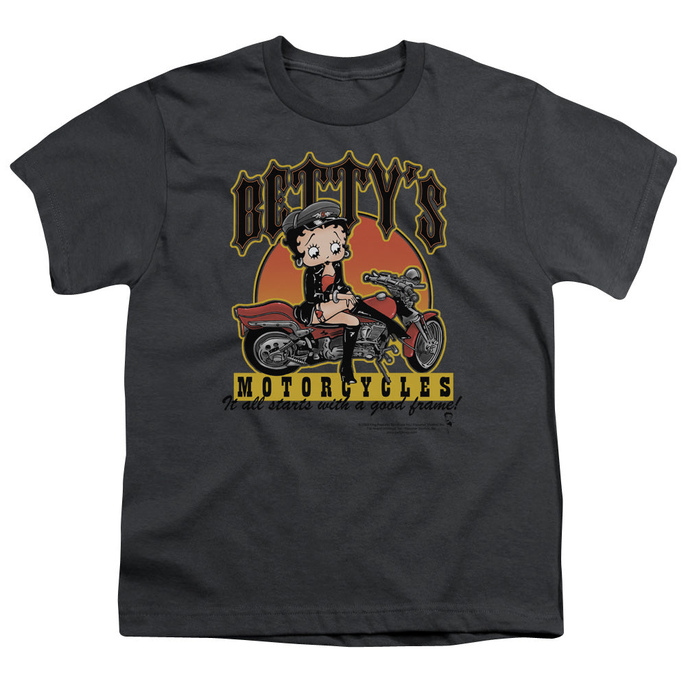 BETTY BOOP/BETTYS MOTORCYCLES - S/S YOUTH 18/1 - CHARCOAL