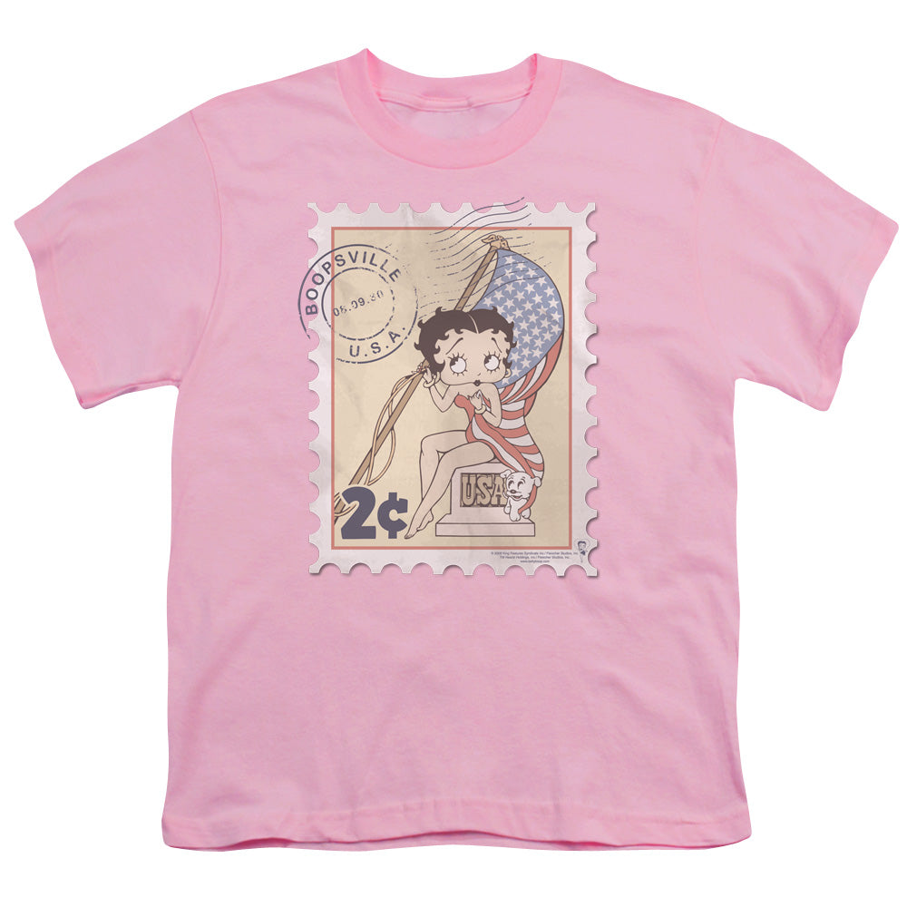 BETTY BOOP/VINTAGE STAMP - S/S YOUTH 18/1 - PINK