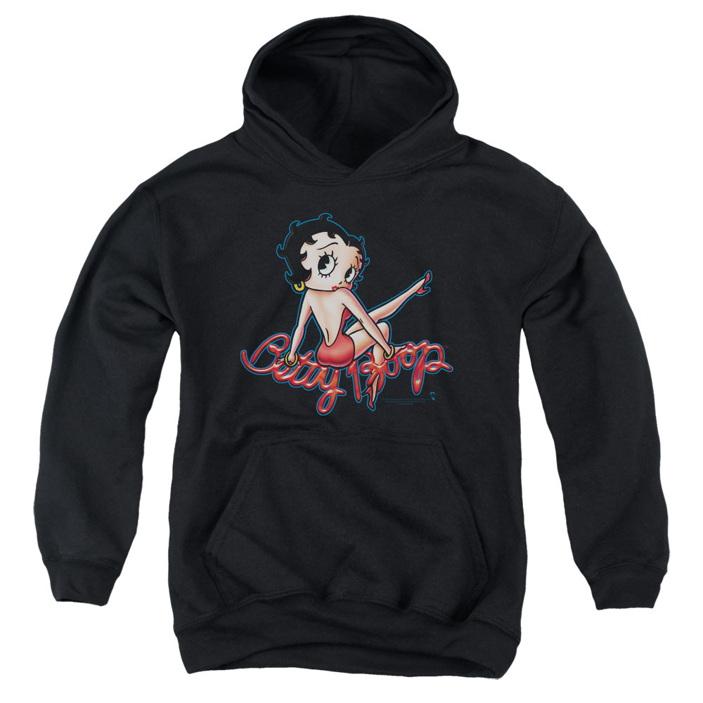 BETTY BOOP/BETTYS BACK - YOUTH PULLOVER HOODIE - BLACK