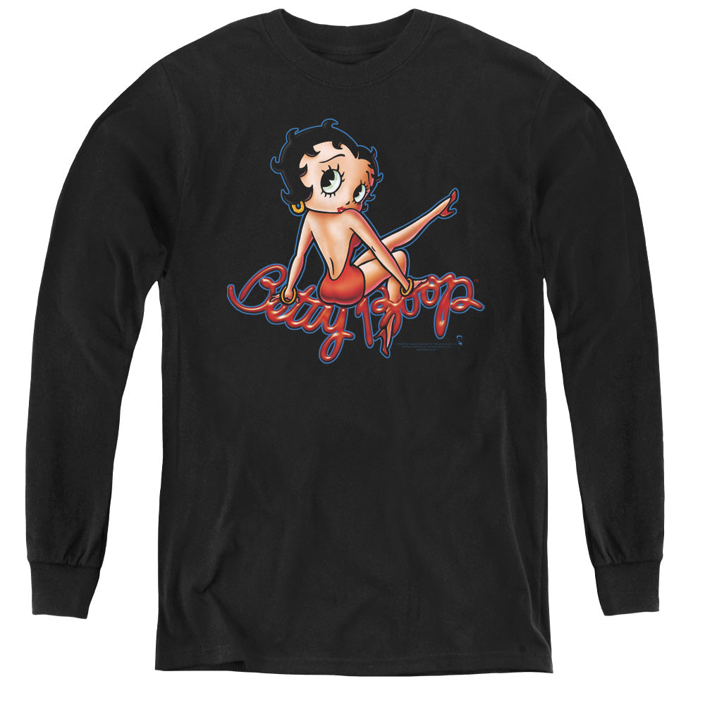 BETTY BOOP/BETTYS BACK - YOUTH LONG SLEEVE TEE - BLACK