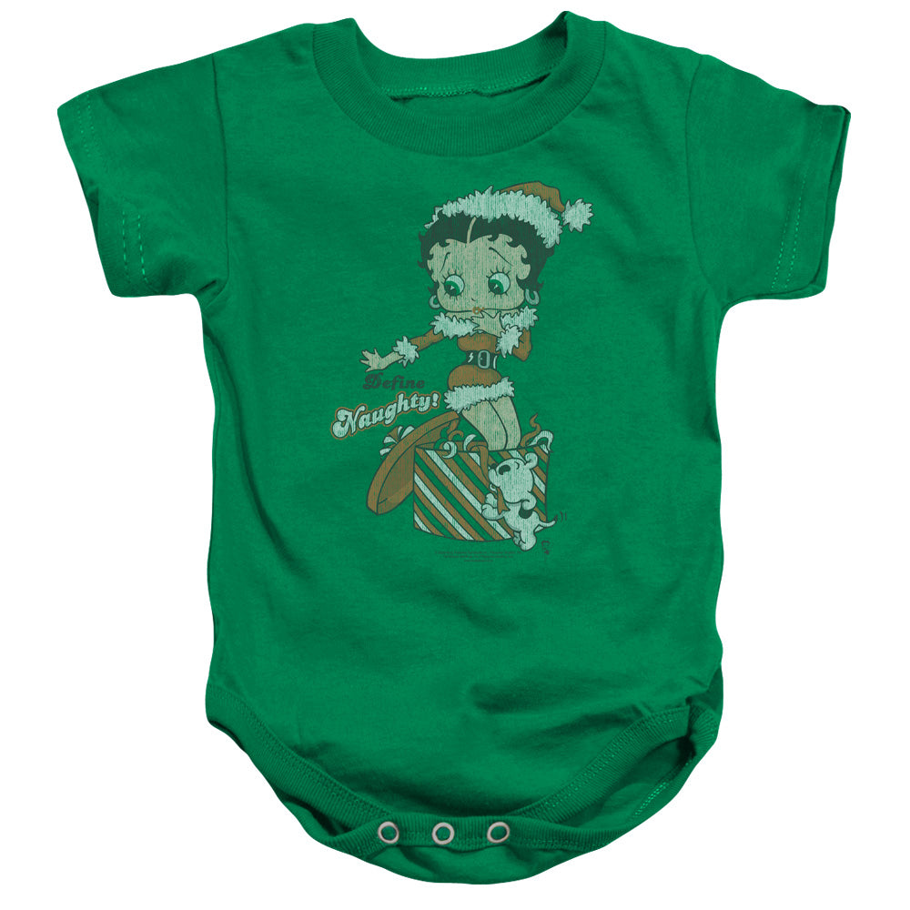 BETTY BOOP/DEFINE NAUGHTY - INFANT SNAPSUIT - KELLY GREEN