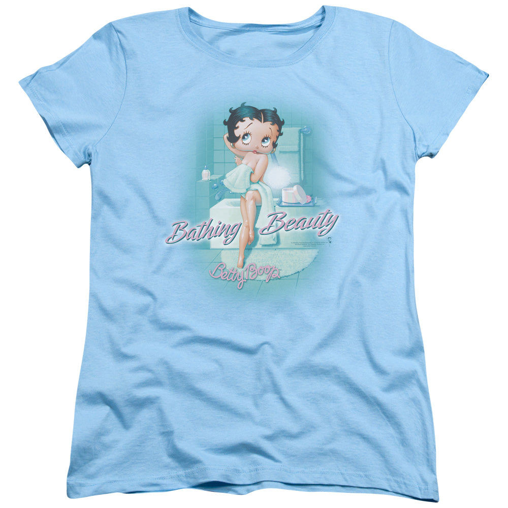 BETTY BOOP/BATHING BEAUTY - S/S WOMENS TEE - LIGHT BLUE