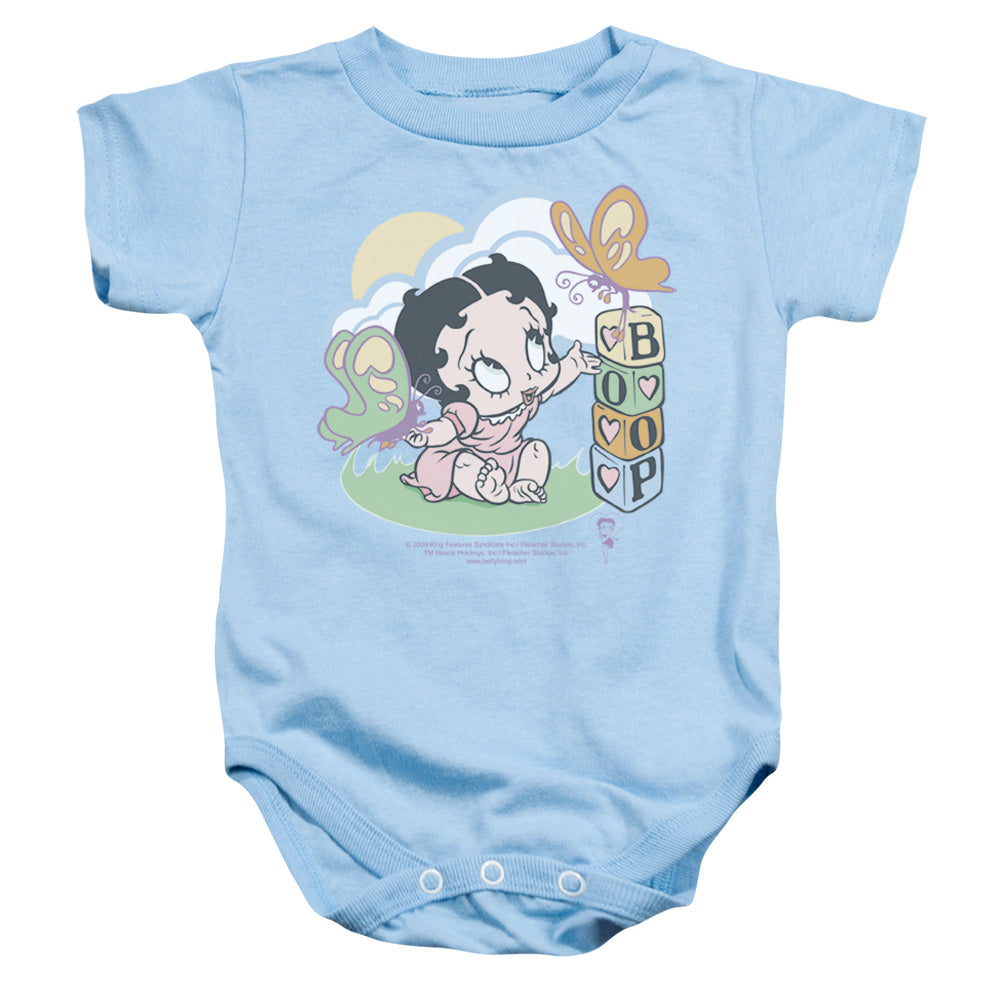 BETTY BOOP/BLUE BUTTERFLIES - INFANT SNAPSUIT - LIGHT BLUE