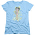 BETTY BOOP/FLOWERS - S/S WOMENS TEE - LIGHT BLUE