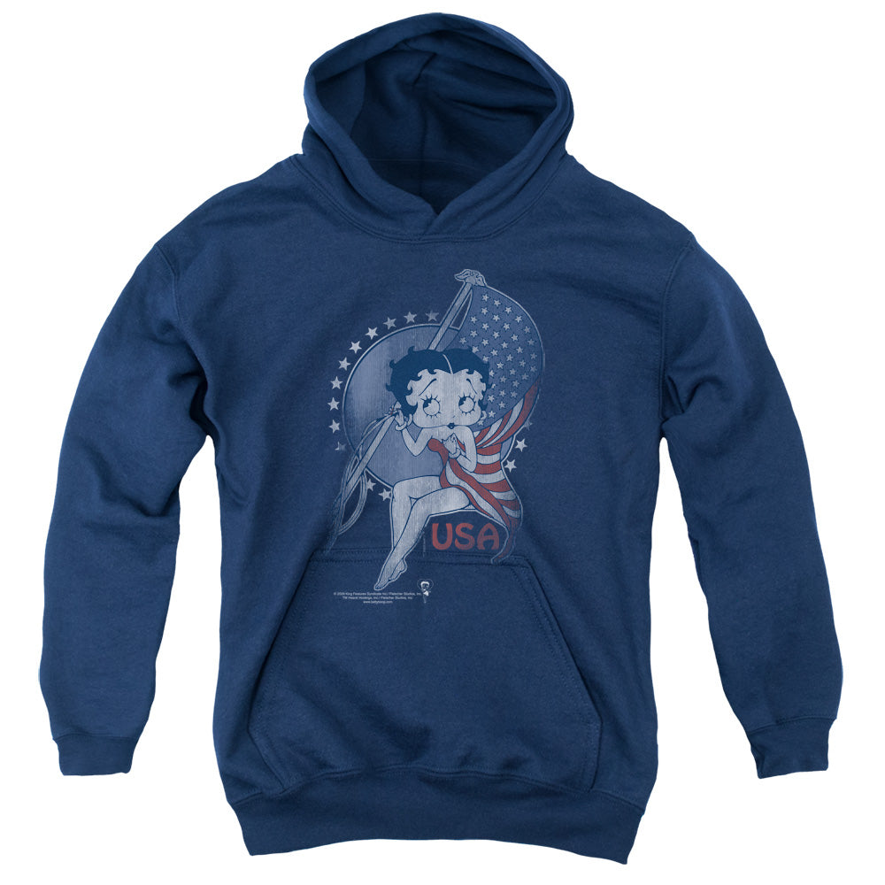 BETTY BOOP/PROUD BETTY - YOUTH PULLOVER HOODIE - NAVY