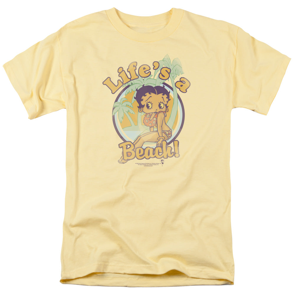 BETTY BOOP/LIFES A BEACH - S/S ADULT 18/1 - BANANA