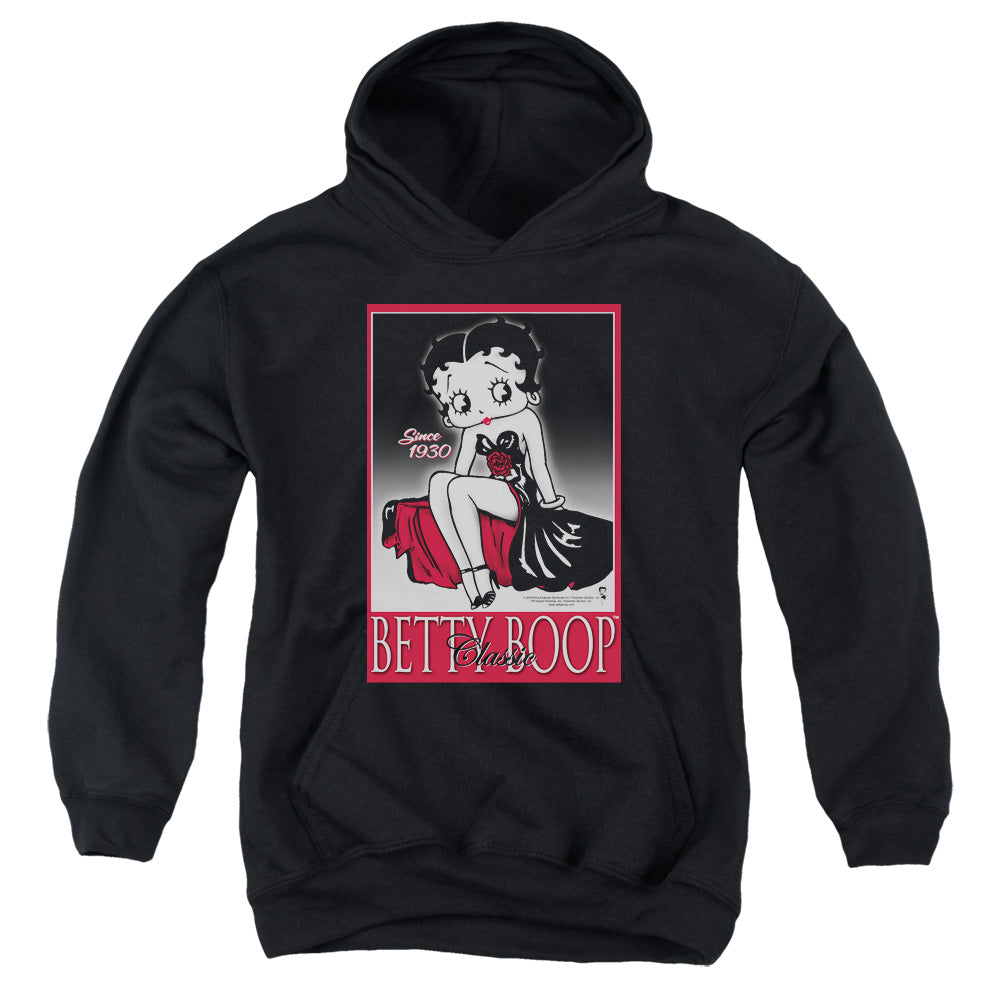 BETTY BOOP/CLASSIC -  YOUTH PULLOVER HOODIE  - BLACK