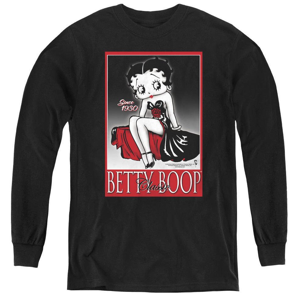 BETTY BOOP/CLASSIC - YOUTH LONG SLEEVE TEE - BLACK