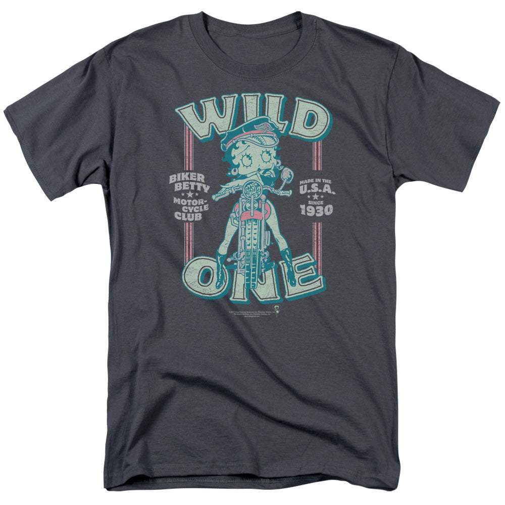 BETTY BOOP/WILD ONE - S/S ADULT 18/1 - CHARCOAL