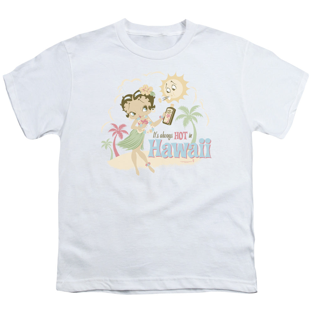 BETTY BOOP/HOT IN HAWAII - S/S YOUTH 18/1 - WHITE